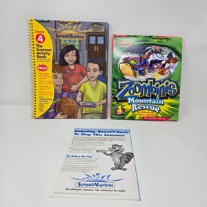 Summer Vacation 4th Grade Book & Zoombinis PC Game 2002 The Learning Company